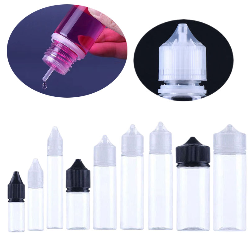 Juice Bottle Dropper - 5 pçs 10/15/30/50/60/100/120ml vazio garrafas conta-gotas