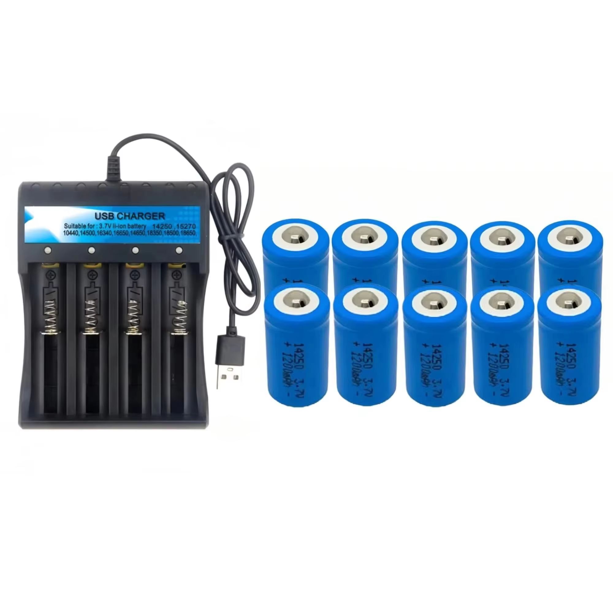Quick Vape - 10 Baterias de Lítio 14250 3.7V