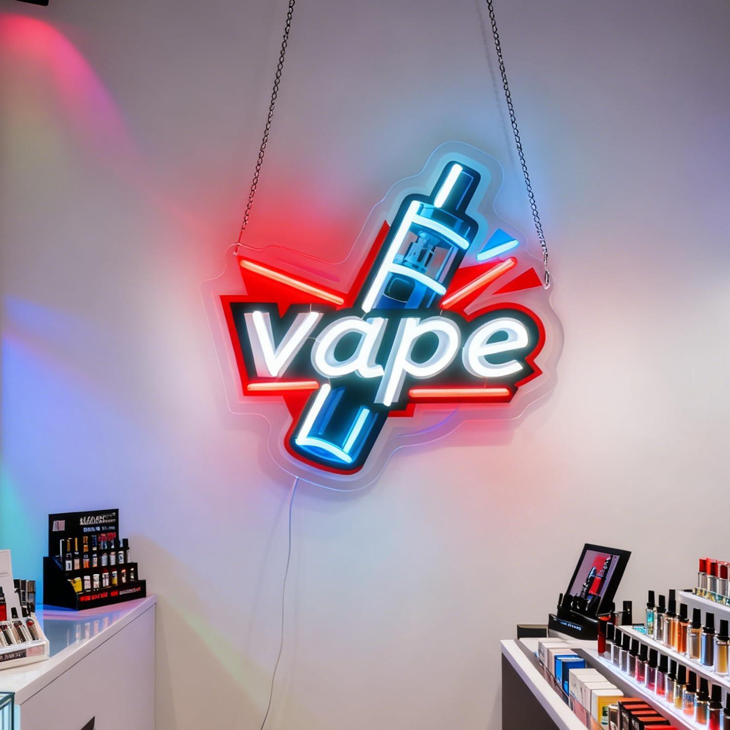 Vaping Store - Letreiro Neon Vape USB com LED