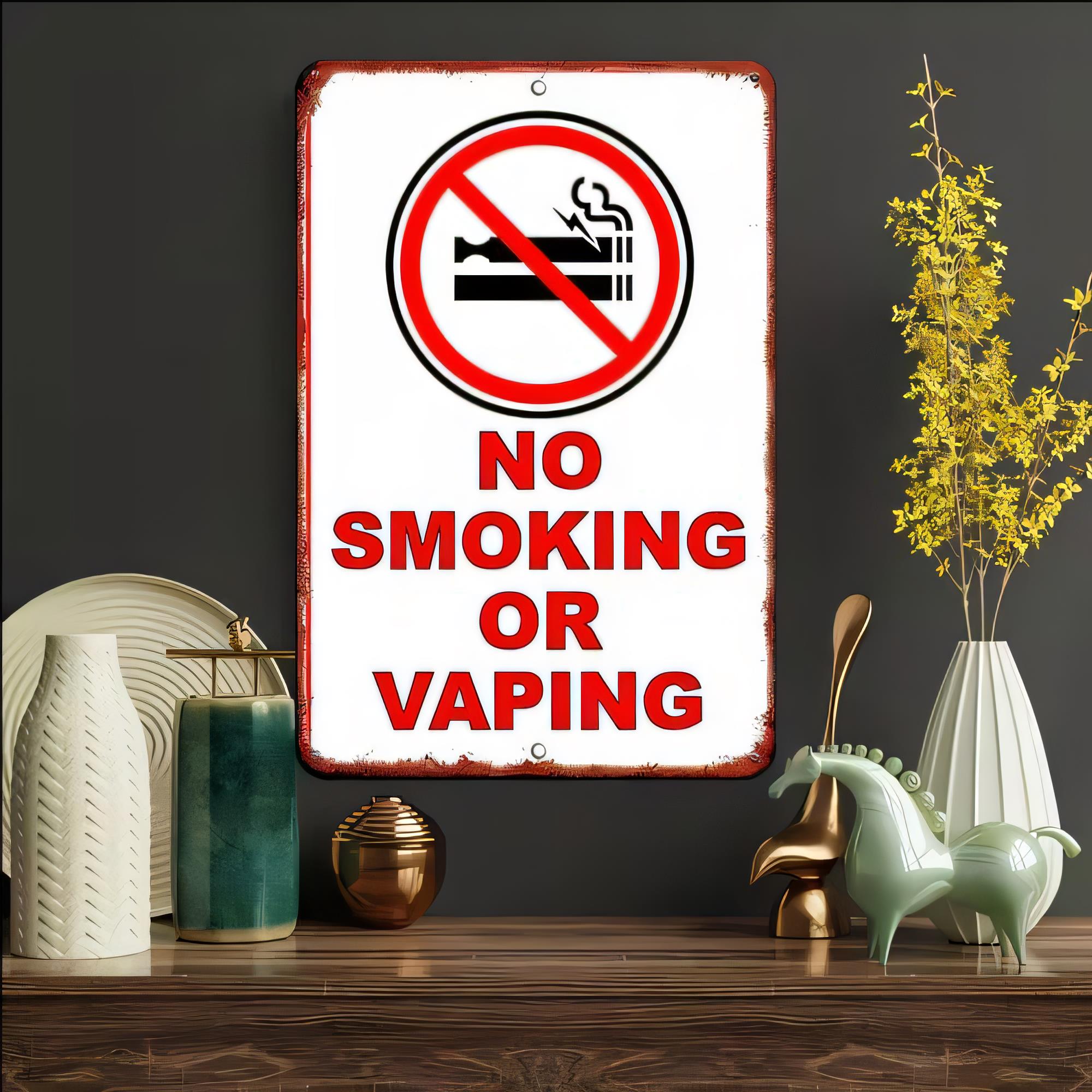 Vaping Area - Placa de Metal Retrô de Advertência