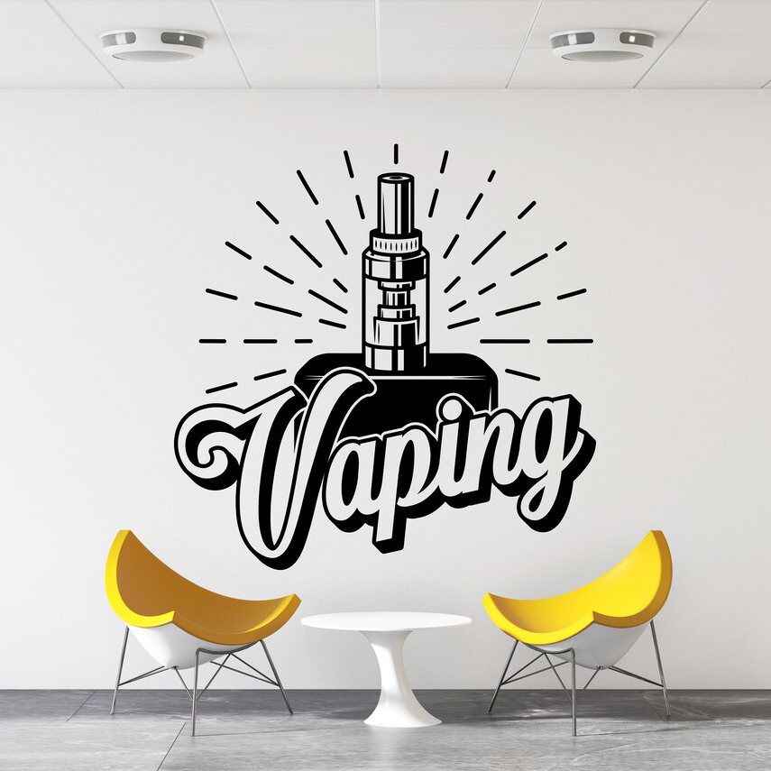 Vaping Store - Vinil Vape Loja Decalque De Parede,