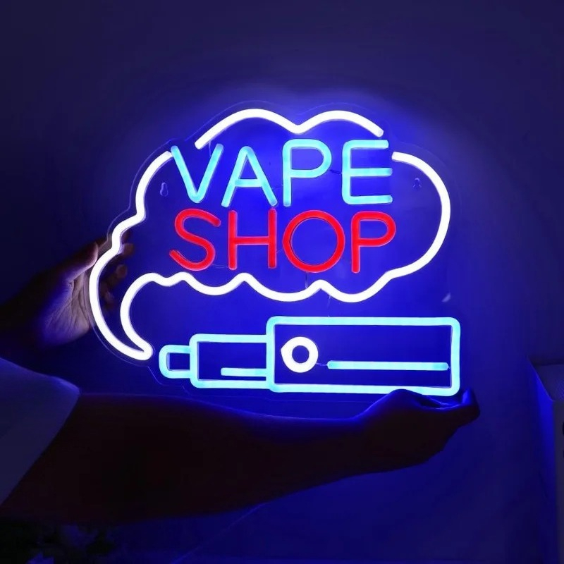 Vaping Store - Led vape shop fumaça sinal de