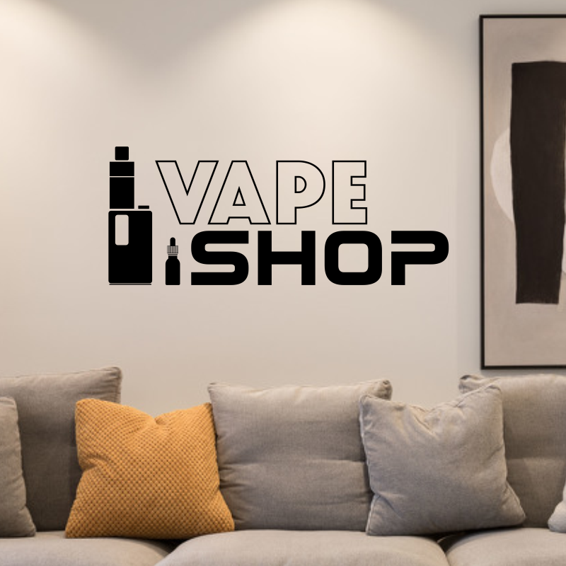 Vaping Shop - Decalques de parede de vinil vape