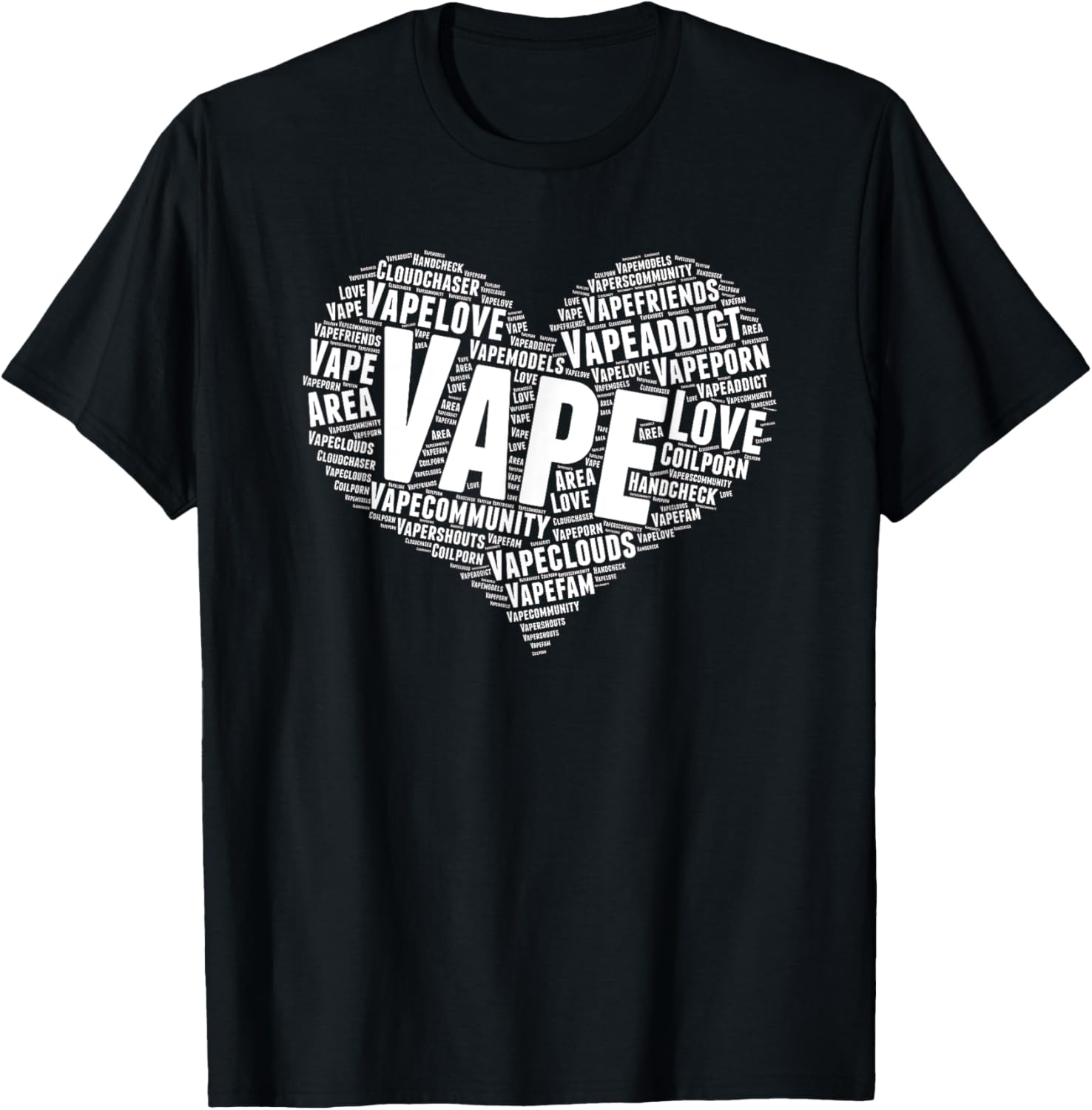 Vaping Shop - Vape coração palavra nuvem gráfico camiseta
