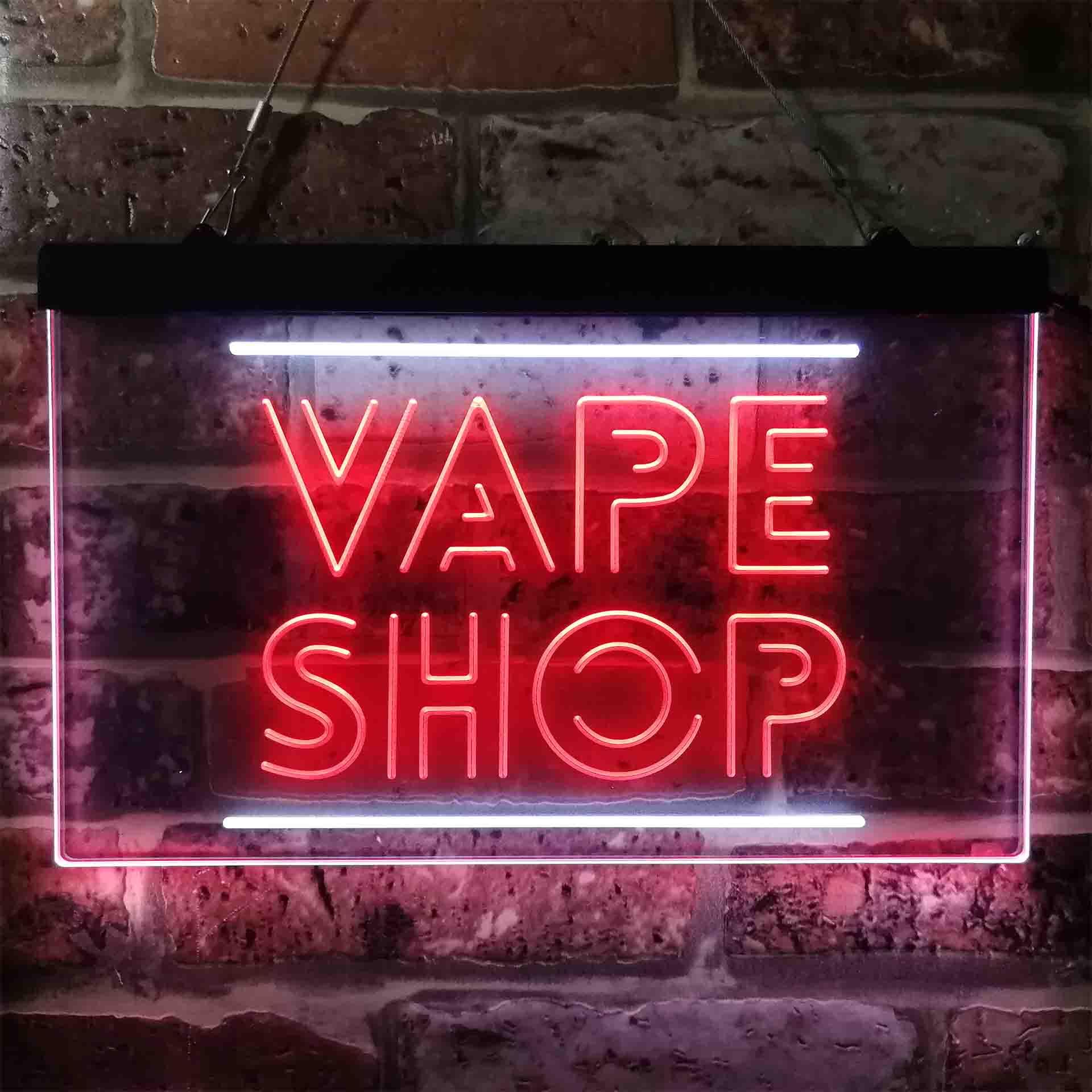 Sinal de néon LED de cor dupla - Vaping Shop avaliação e preço