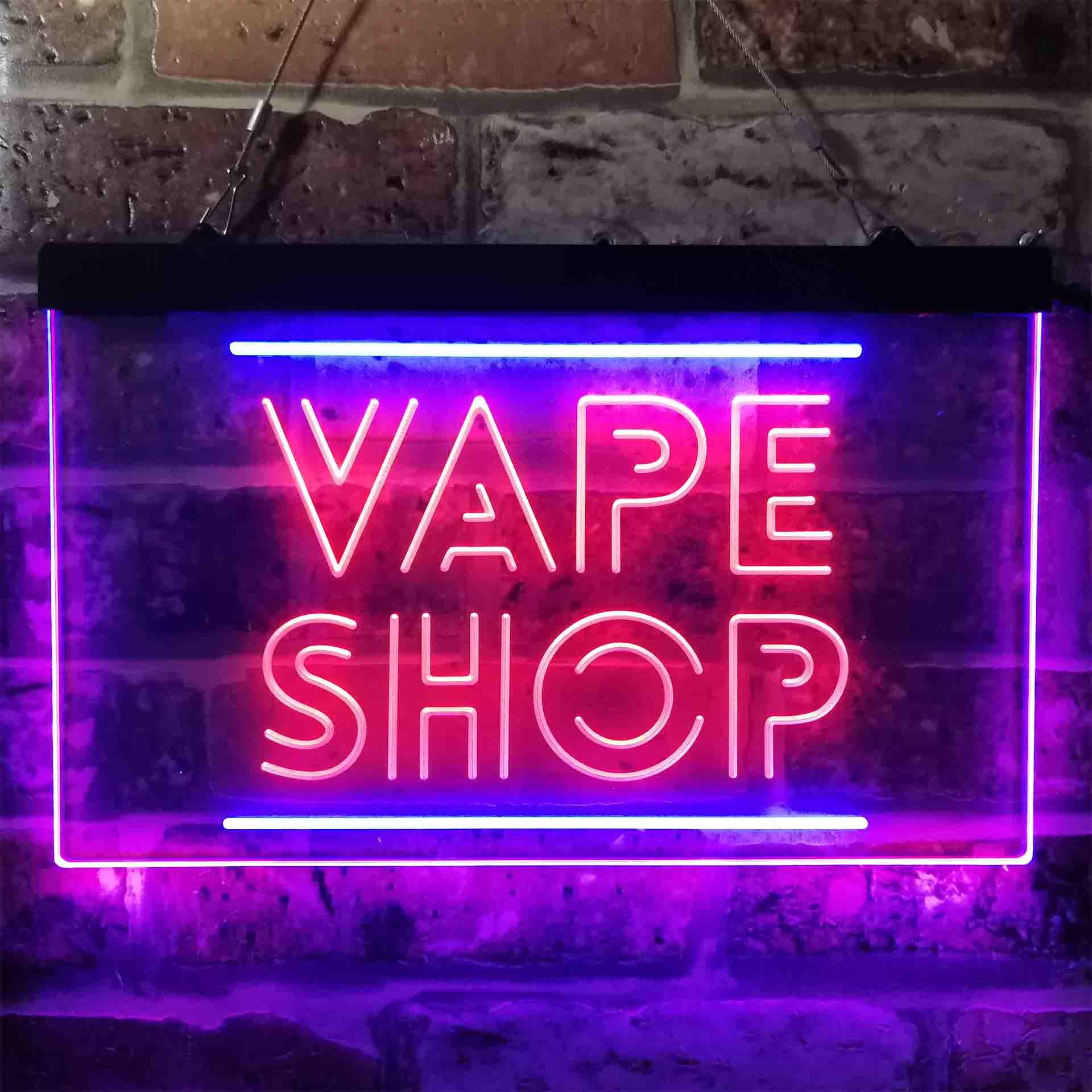 Sinal de néon LED de cor dupla - Vaping Shop avaliação e preço