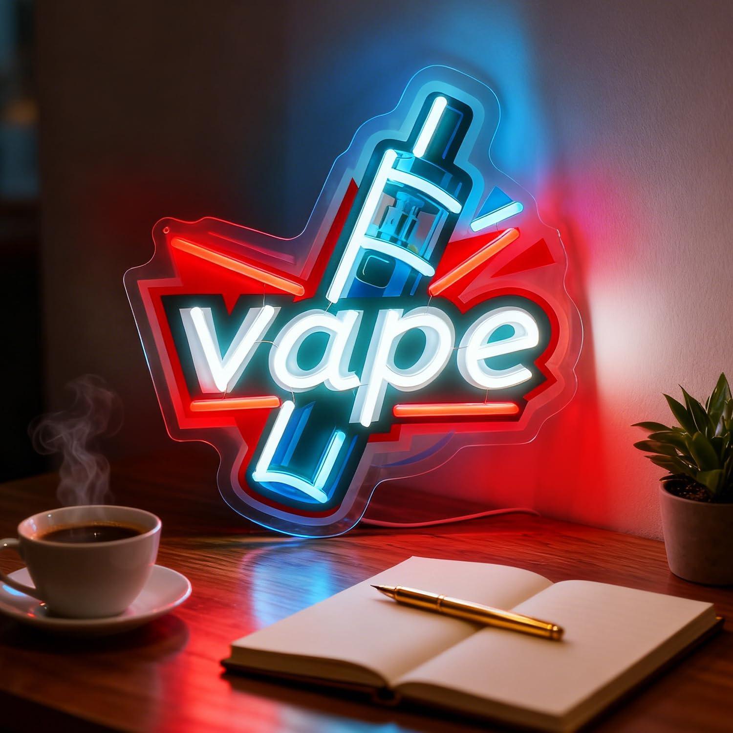 Letreiro Neon Vape USB com LED - Vaping Store avaliação e preço