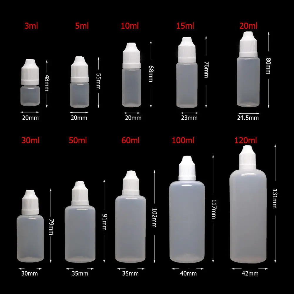 100 peças 3/5/10/15/20/30/50/1 - Juice Bottle Dropper avaliação e preço