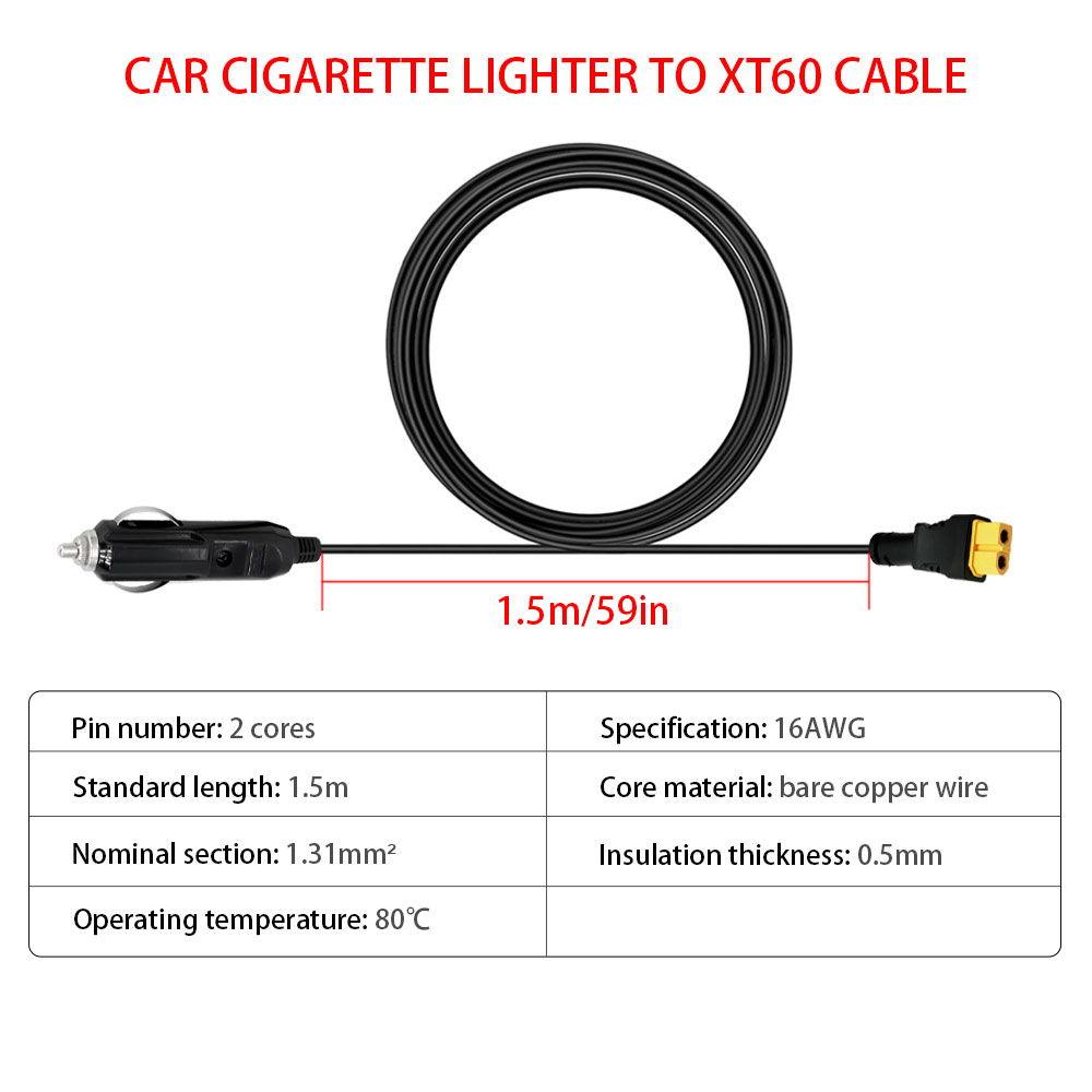 Xt60 16awg plug isqueiro do ca - Accessories Experts Vape avaliação e preço